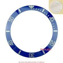

New 38mm High Quality Blue/silver Platinum Letters Ceramic Bezel Insert For Sub Style Divers Men's Watches Replace Accessories