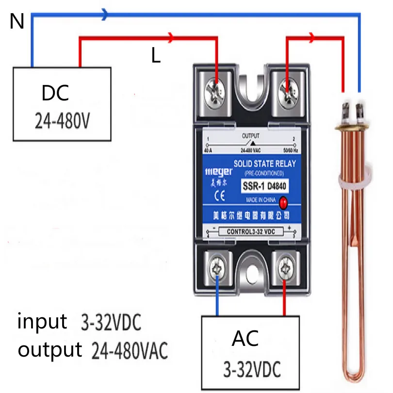 Радиатор+ твердотельное реле Однофазный 220 v SSR-40DA MGR-1 40a D4880 D48100 D48120 Dc управление AC 3-32vdc для 24-480