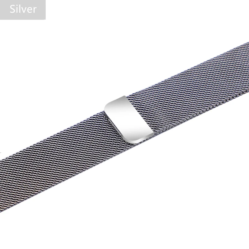 silver Ремешок для apple watch 4 3 5 42mm 44mm apple watch band Миланская петля металлическая сетка ремешок для часов iwatch series 5 4 - Цвет ремешка: silver