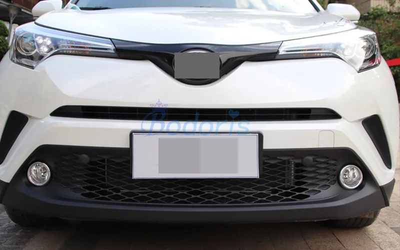 Для Toyota C-HR CHR C HR- углеродное волокно Цвет Передняя решетка противотуманная фара крышка Свет Накладка отделка автомобиля Стайлинг Аксессуары