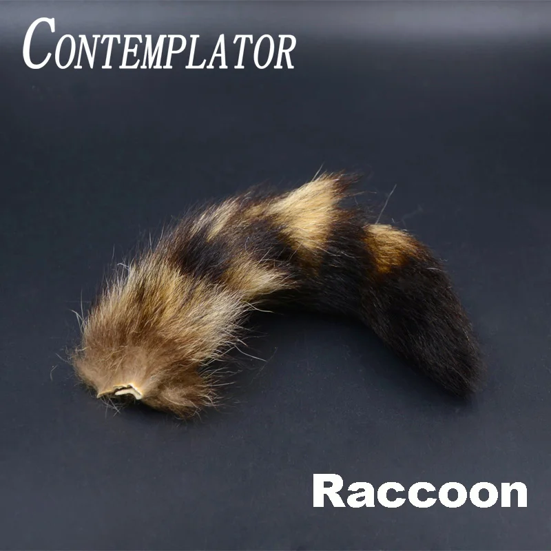Riflettator 1Pc Fly Tying American Raccoon Tail Fluffy Fur Streamers Mosche Di Salmone Peli Rigidi Di Guardia Per Doppiare I Gamberetti