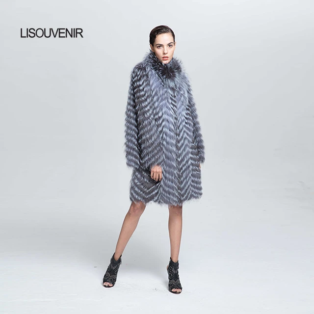 Lisouvenir новая зимняя коллекция, модный дизайн, Женский спелый натуральный Лисий мех, пальто, теплый Лисий мех, куртка с воротником-стойкой