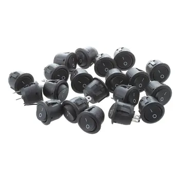 

20 Pcs AC 250V/6A 125V/10A 2-Pin SPST I/O Panel Mount Boat Rocker Switch