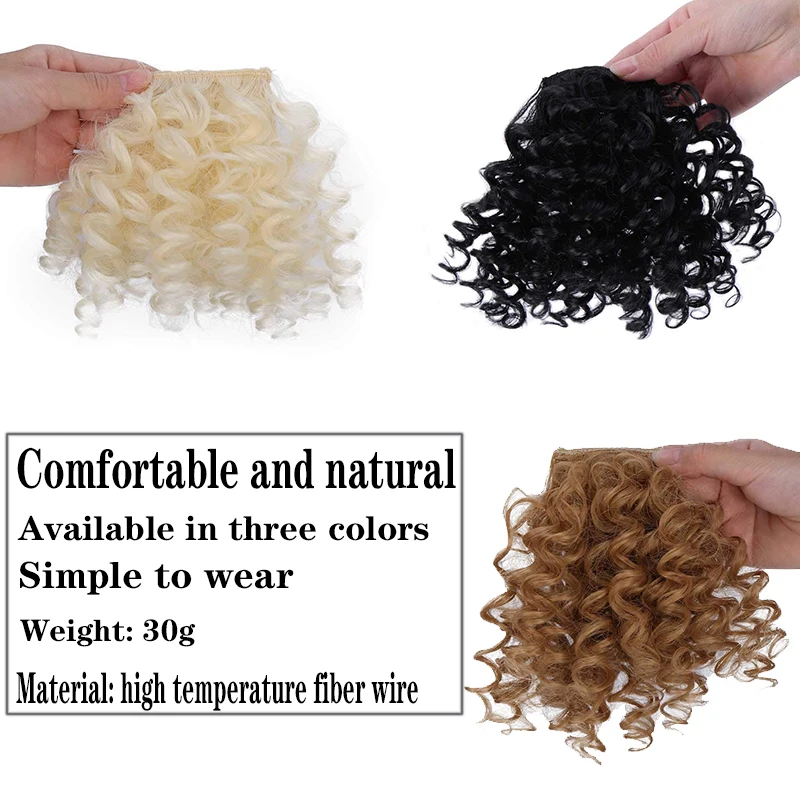 LUPU Synthetic Fringe Bangs Afro Kinky Curly Wig Extensions For Women Natural Black Hairpieces Heat Resistant Fiber Clip in Hair