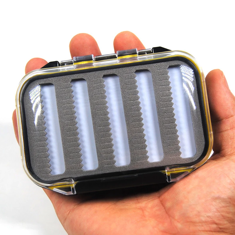 Double Side Waterproof Pocket Fly Fishing Box Slid Foam Insert Hold 170 Flies UK 