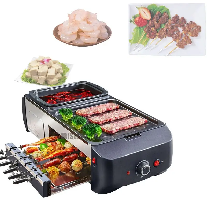 220V Electric Hot Pot Soup Pots Non Stick Smokeless Hotpot Home Kitchen