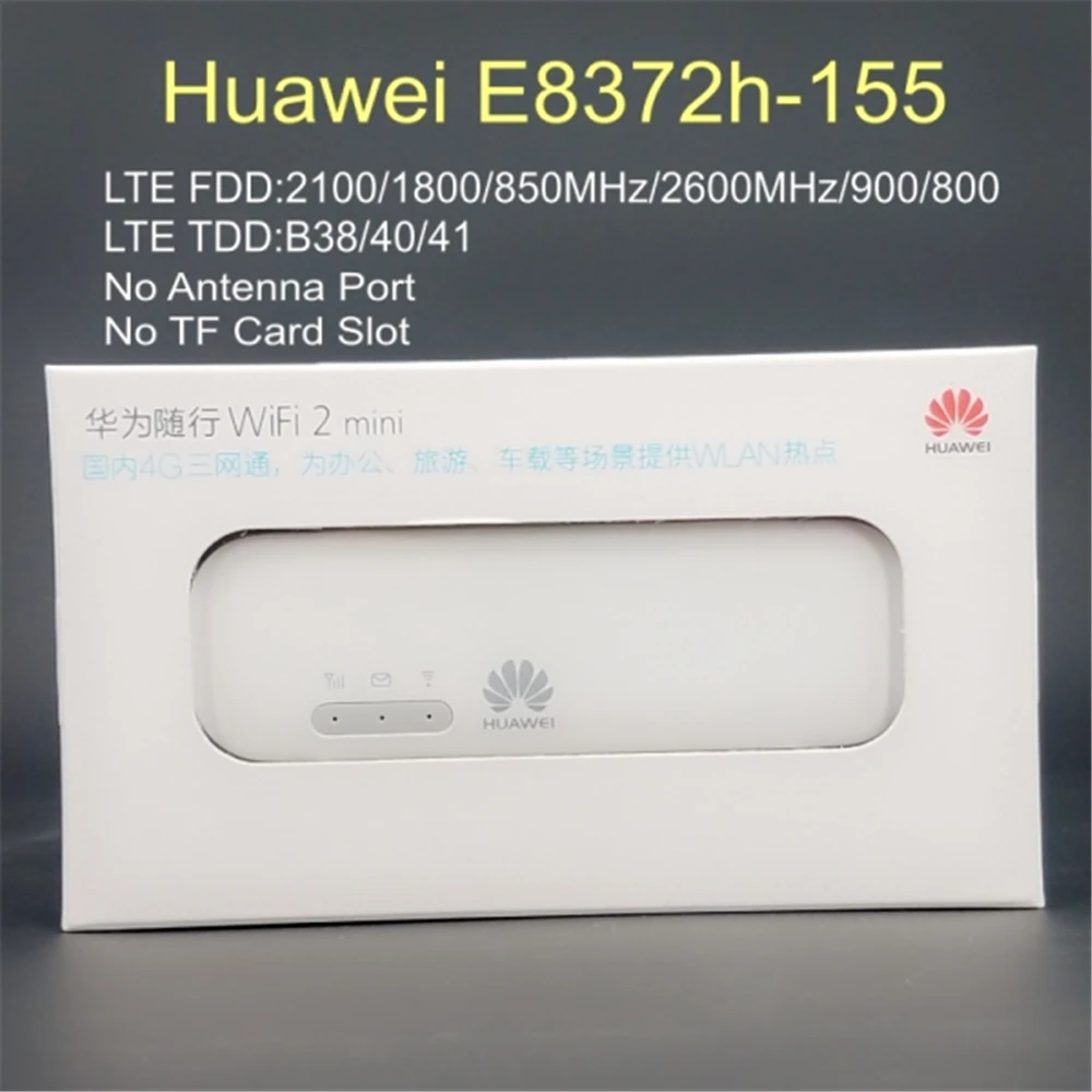 Desbloqueado Huawei e8372 E8372h-155 4G 150Mbps WiFi USB módem soporte LTE FDD Band 1/3/5/7/8/20 de banda TDD/38/40/41 USB Dongle