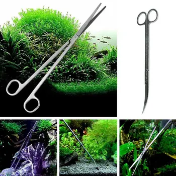 

For Fish Tank Water Plants Grass Cleaning Tool Aquarium Maintenance Cleaning Tools Stainless Steel Tweezer Curve Scissors Shovel