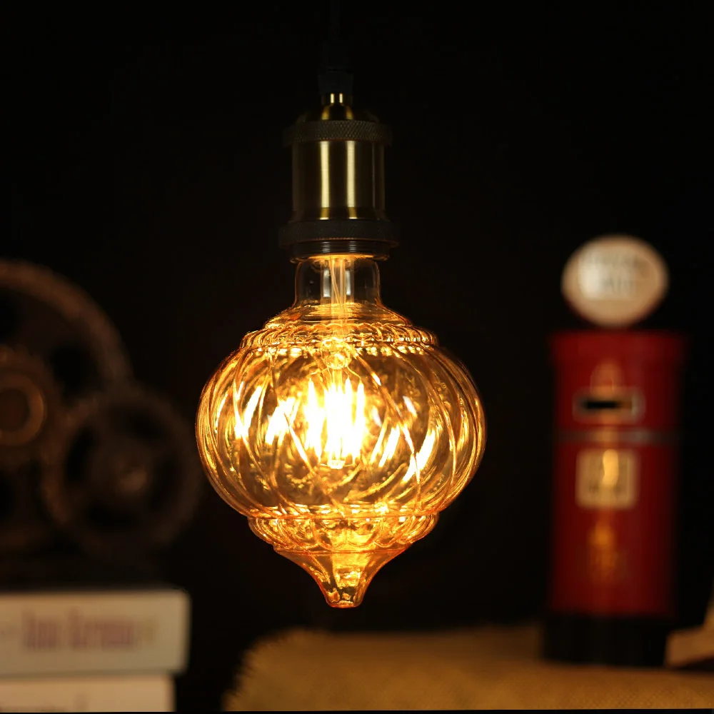 

G125 Edison Bulb Tip Pumpkin Modeling LED Special Shape Creative Art Decoration 220V 4W E27