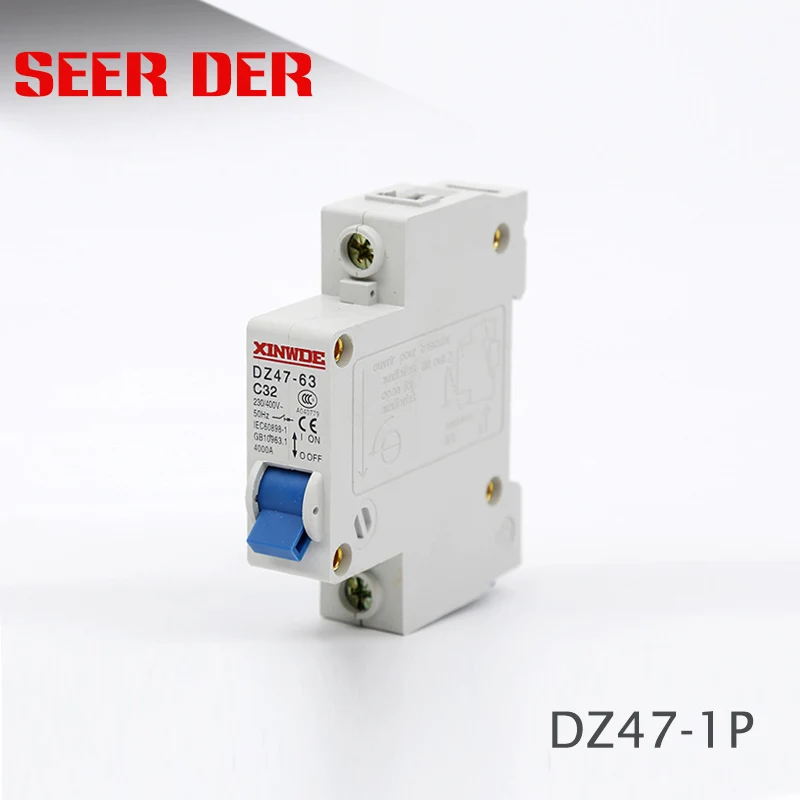 DZ47-63 6A 10A 16A 1P AC 230V или 400V 20A 25A 32A 40A 50A 63A Мини выключатель MCB измельчитель |