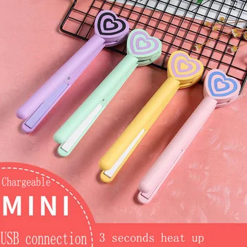 

The new USB charging mini small curling bar straight curl dual-use splint hairdressing tool