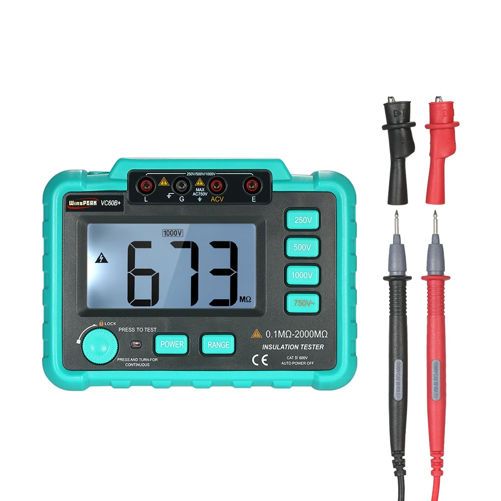 VC60B+ LCD Digital Insulation Resistance Tester Megohm Meter Megohmmeter earth ground resistance tester DC250V/500V/1000V AC750V