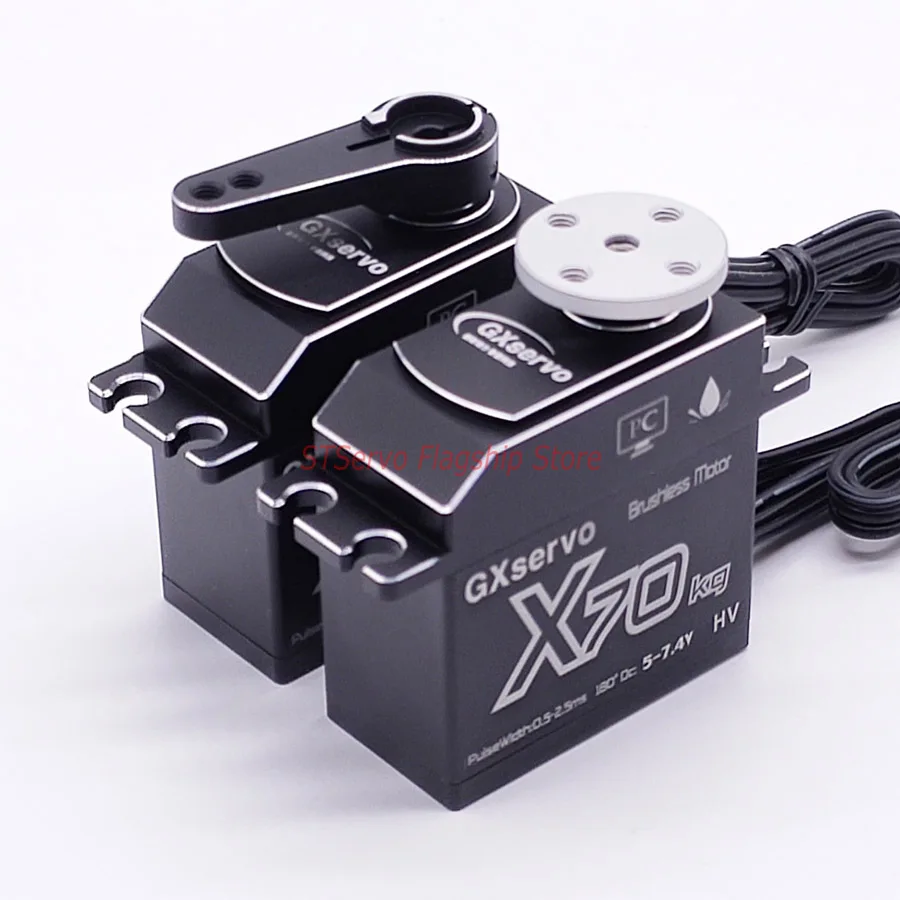 GXServo 고속 전압 스틸 기어, 방수 브러시리스 디지털 서보, RC 자동차 크롤러, 아두이노 로봇 산업, X70, 70kg, 7.4V