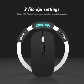 

Slim Wireless Mouse Dual Mode 2.4G Rechargeable Silent Mice for Computer PC Gamer Supplies Products