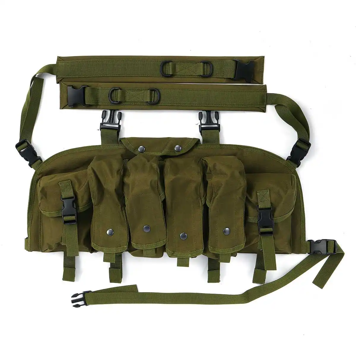 Outdoor Tactical Vest Combat Game Waistcoat Training Storage Carrier Belly Pocket Special Forces Waistcoat Equipment Unisex