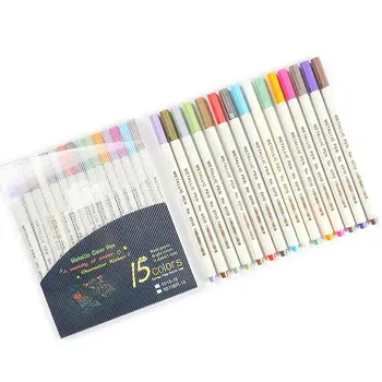 

10/12/15/20/30 Colors Metallic Micron Pen Detailed Metal Paint Maker DIY Album