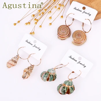 

Agustina Women Fashion Shell Earrings Girls Drop Earrings Green Punk Long Earrings Korean Small Earring Bohemian Earing Star Men