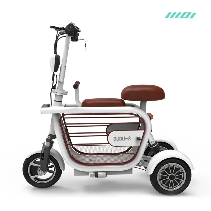 Electric Scooter Foldable Three Wheels Electric Bicycles 400W Parent Child 10 Inch Mini Electric Tricycle Pet Car