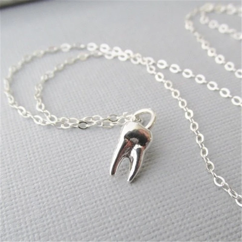 Silver Color Tooth Necklace Charm Human Dentist Graduating Dental Hygienist Gifts | Украшения и аксессуары