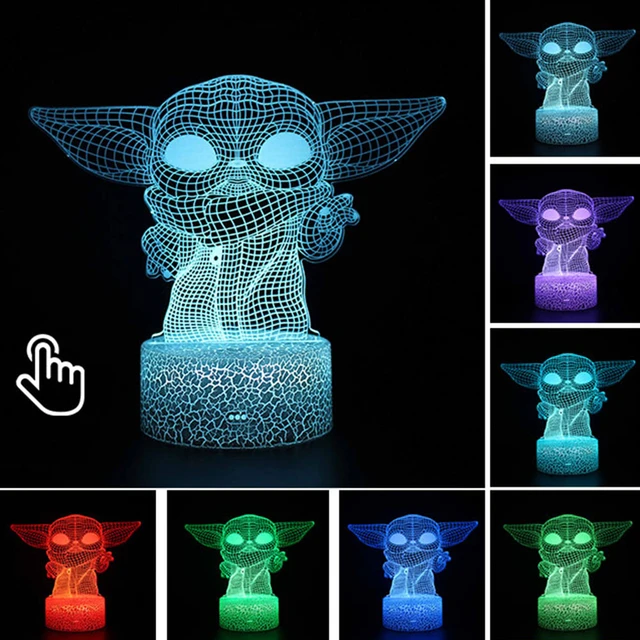 Star Wars Cadeau Lampe 3d Illusion Veilleuse, Quatre Motifs Et 7