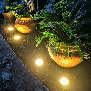 

4pcs Solar Lights Outdoor Waterproof 8 LED Buried Stair Lights Garden Pathway Under Ground Floor Lawn Lamp Solar Lamps