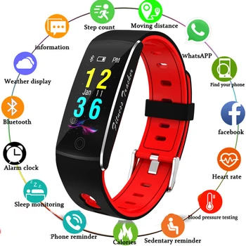 

Smart Bracelet Heart Rate Monitor Fitness Activity Tracker Smart Wristband Watch Blood Pressure Spo2 Call Message Reminder