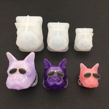 

3D Bulldog Head Silicone Mold Charm Dog Mold Animal Soft Cool Resin Mold Party Craft Supplies Jewelry Tools Resin Jewelry