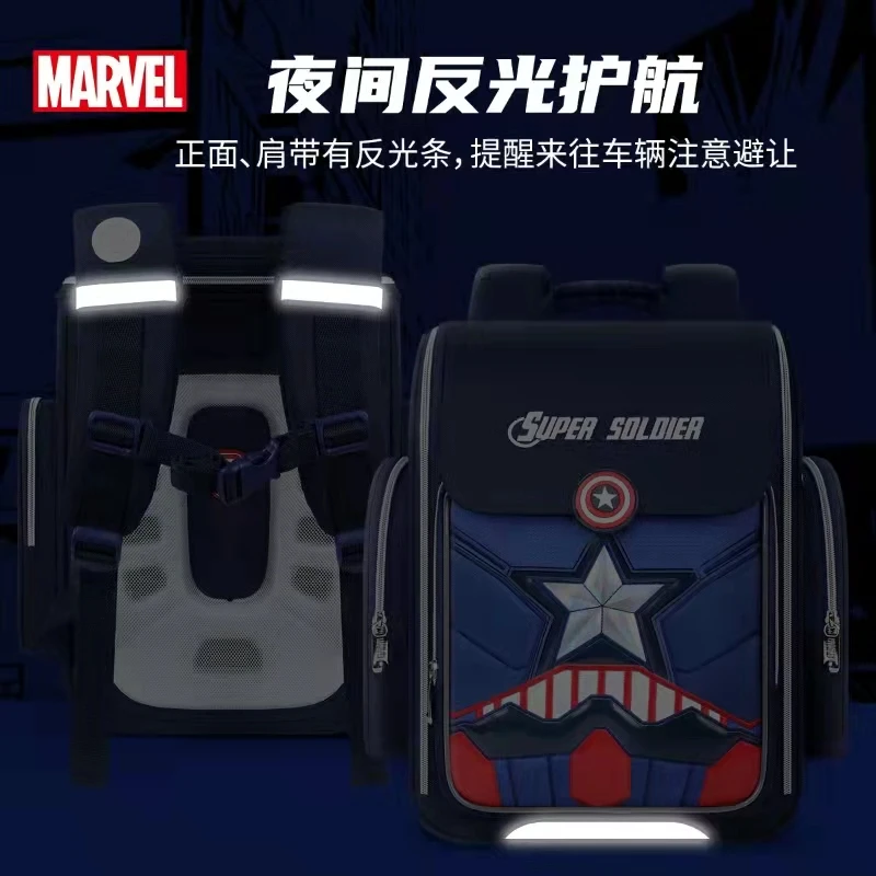 2022 Disney New School Bags For Boy Primary Student Shoulder Orthopedic Backpack Large Capacity Grade 1-5 Spider Man Mochilar