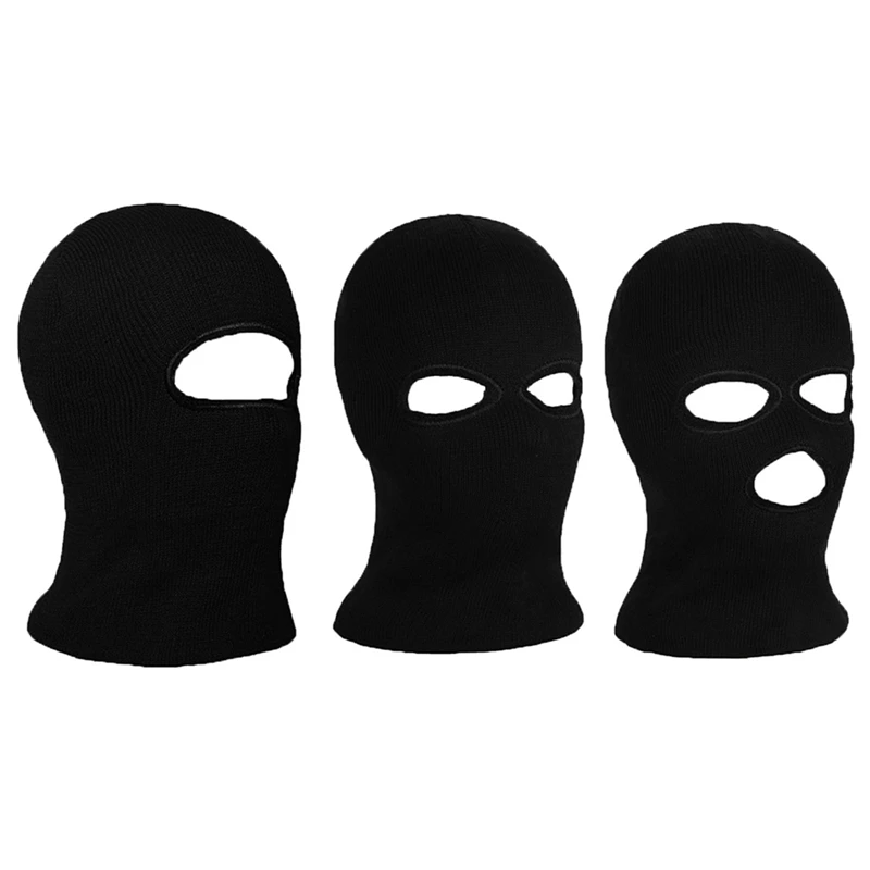 

For Tactical Mask 3 Hole Full Face Mask Ski Winter Caps Balaclava Running Bandana Warm Cool Outdoor Motorcycle Scarf