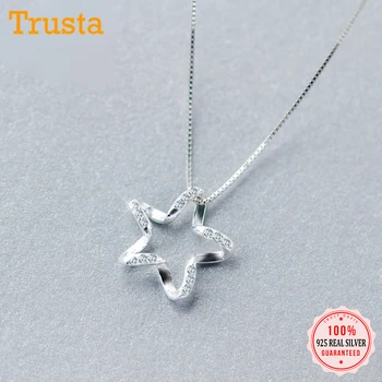 

Trustdavis 100% 925 Sterling Silver Jewelry Hollow Star Pendant Short 40cm Necklace For Women Silver 925 Jewelry Wholesale DS735