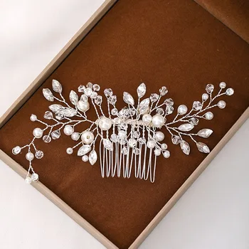 

FORSEVEN Handmade Rhinestone Silver Color Hair Comb Women Headband Hair Ornaments Bridal Wedding Headpieces Hair Accessories JL