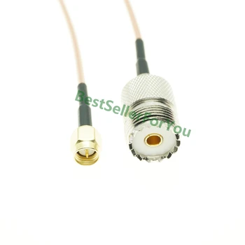 

UHF SO239 female PL259 to SMA male plug crimp RG316 cable jumper pigtail