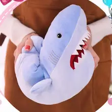 Плюшевые тапочки унисекс с акулой; нескользящие зимние тапочки для мужчин, женщин и детей