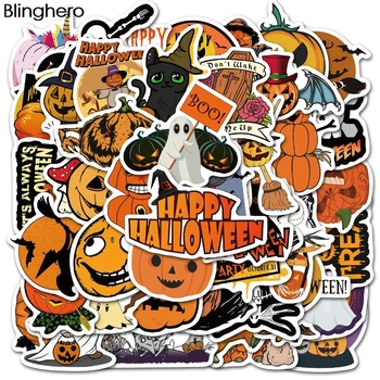 

20Set BH1118 Blinghero 50Pcs/set Cartoon Pumpkin Stickers Laptop Skateboard Luggage Waterproof Halloween DIY Graffiti Sticker