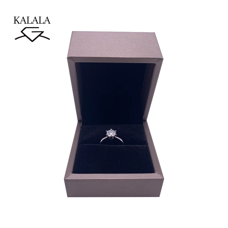 18K кольцо из белого золота 1ct 2ct 3ct круглая огранка DF обручальное кольцо на головщину Moissanite кольцо для женщин