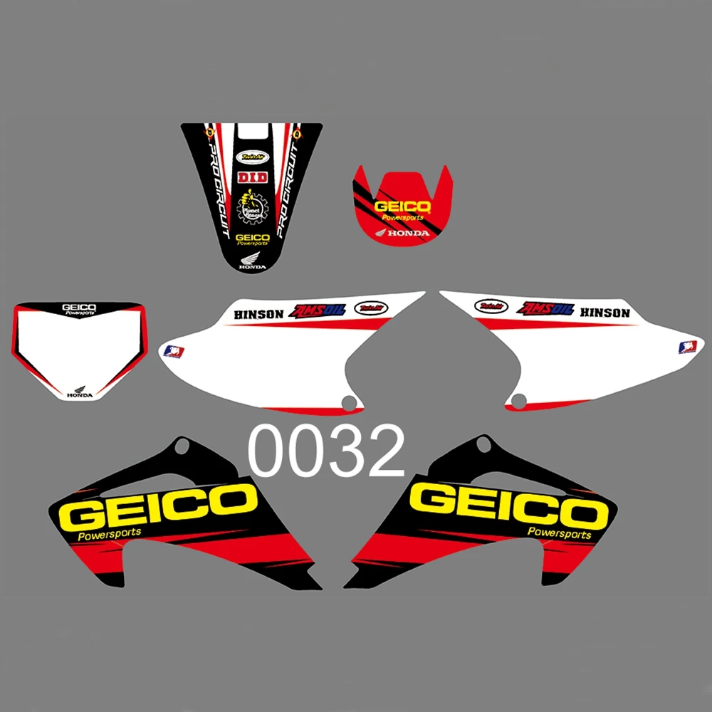 

FOR HONDA CRFTRAIL 150 CRFTRAIL 230 2003-2007 Full Graphics Decals Stickers Kit Custom Number Name Glossy Stickers Waterproof