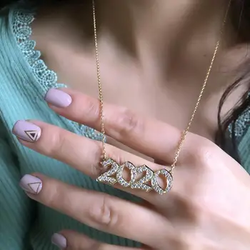 

Old English Year Necklace Vintage Necklace Rhinestone Birthday Necklace Custom Mother Day Gift Custom Birthday Necklace Pave