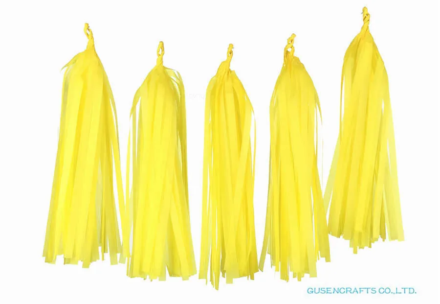 LS10.Deep Yellow 5 шт./лот смешанные DIY тканевая бумага кисточка Гирлянда для Свадьбы Дети Единорог День Рождения украшения детский душ сувениры Поставки - Цвет: LS10.Deep Yellow