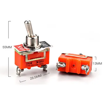 

Free shipping 50PCS /LOT E-TEN1021 toggle switch rocker switch shaking his head 2 feet 2 files 15A / 250V
