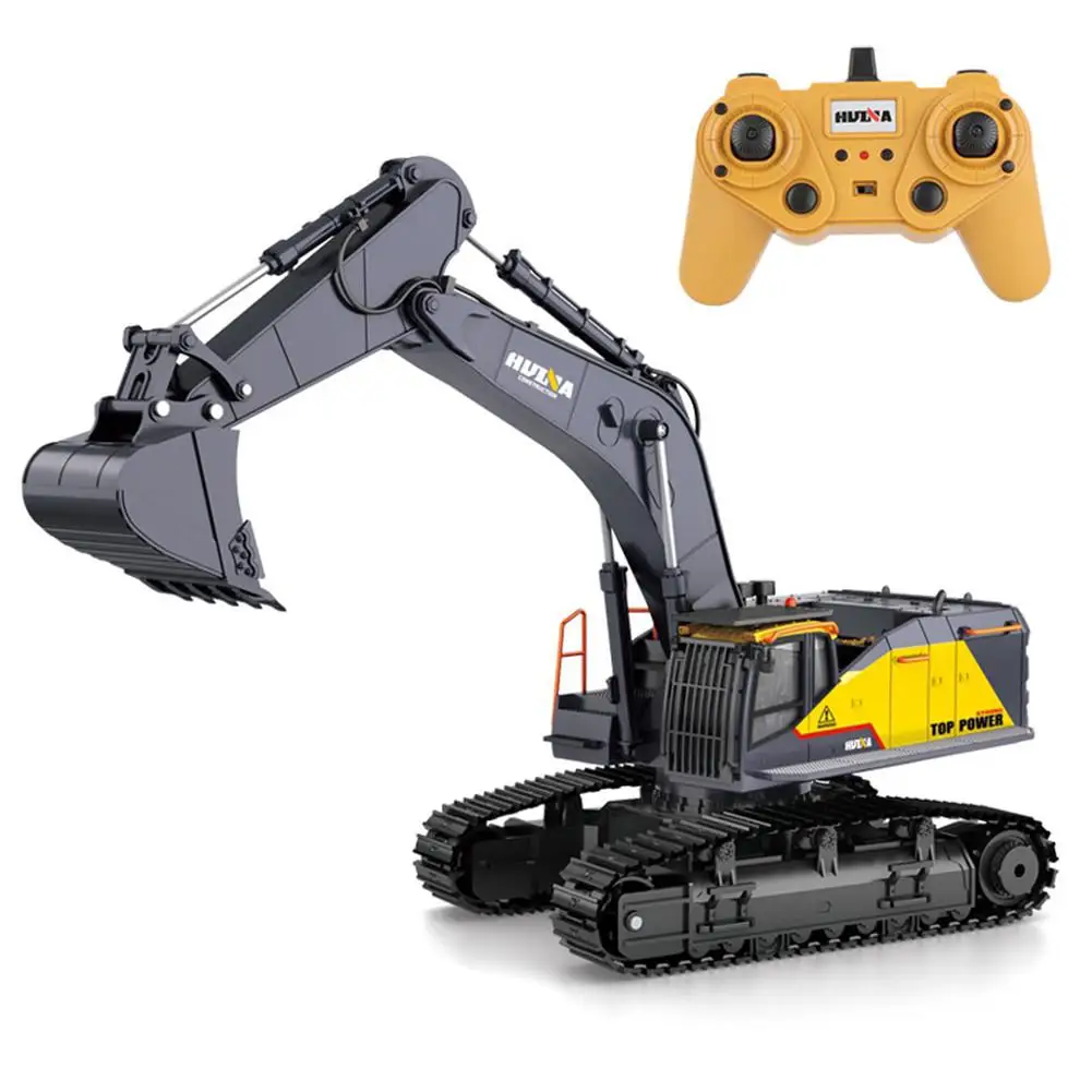 US $166.42 Rctown Huina 114 1592 Rc Alloy Excavator 22ch Big Rc Engineering Car Simulation Excavator Remote Control Vehicle Toy For Boys