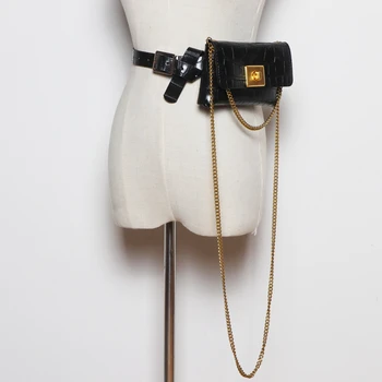 

2020 Vintage Crocodile Grain Fanny Packs Women PU Leather Waist Belt With Phone Pou