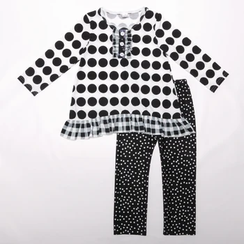 

Autumn Clothes Baby Boutique Outfit Kids Long Sleeve Top Ruffle Sets Girls Boutique Cotton Clothing Baby Girl Clothes