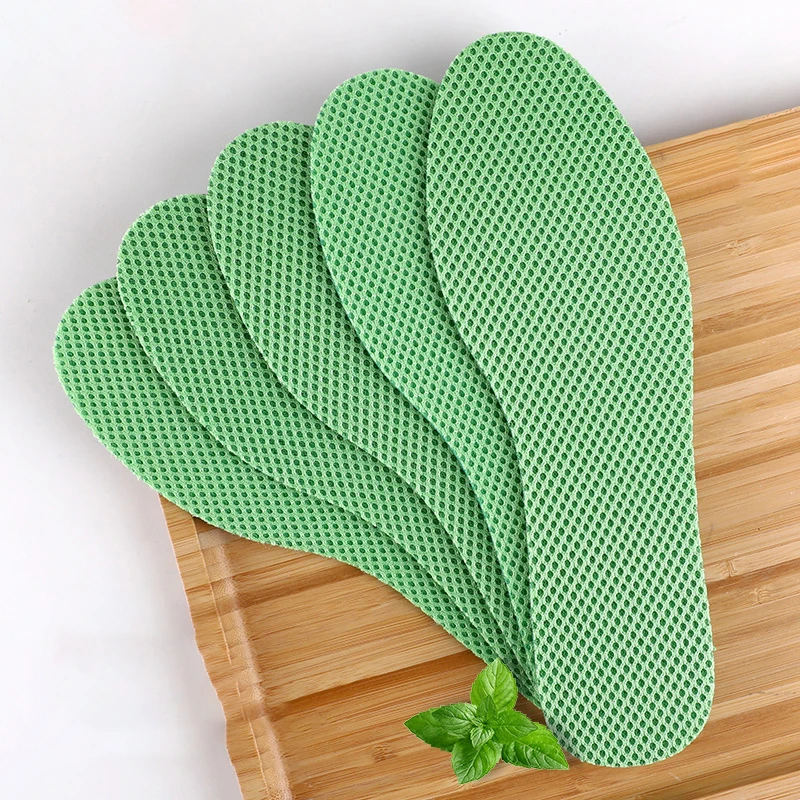 

5 Pairs Mint Deodorant Insoles Health Light Weight Shoes Pad Absorb-Sweat Breathable Mesh Cloth Sports Insoles Men Women