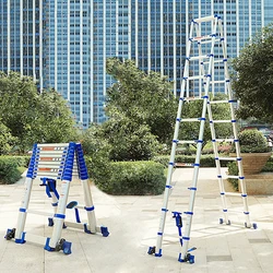 Échelle à chevrons épaisse en alliage d'aluminium, 3.25M + 3.25M, échelle Portable pour la maison télescopique 11 + 11 étapes JJS511 