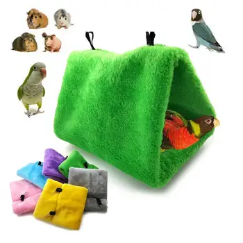 

Bird Parrot Triangle Shape Cage House Hanging Nest Bed Hammock Warm Pet Supplies