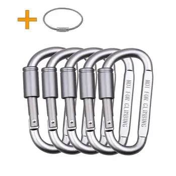 

Aluminum alloy D Ring Clip D Shape Super Durable Strong and Large Carabiner keyring Keychain Clip for Outdoor Camping Key Chain