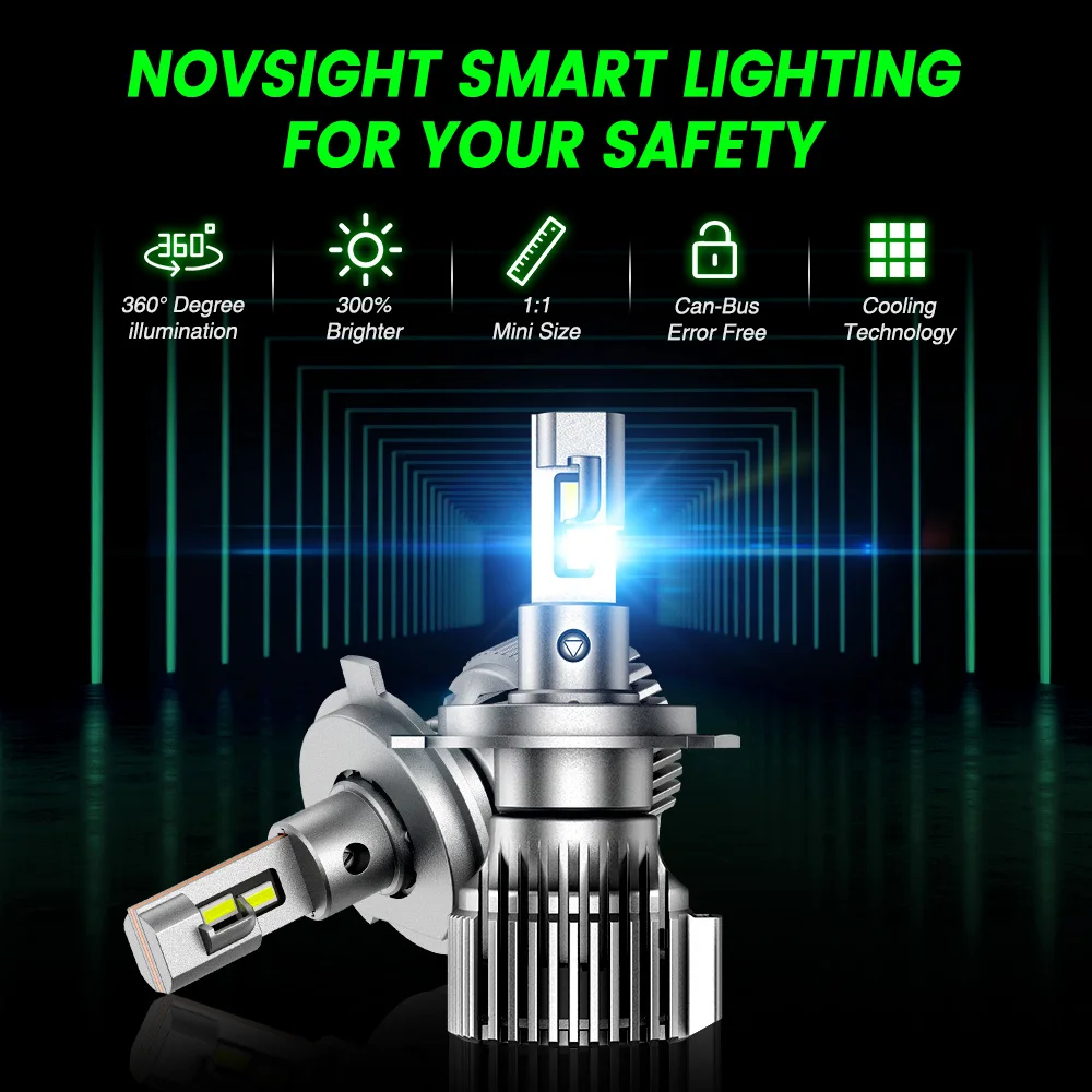 NOVSIGHT Car Headlight Bulbs H4 H7 HB3 9005 9006 HB4 H11 H8 H9 H13
