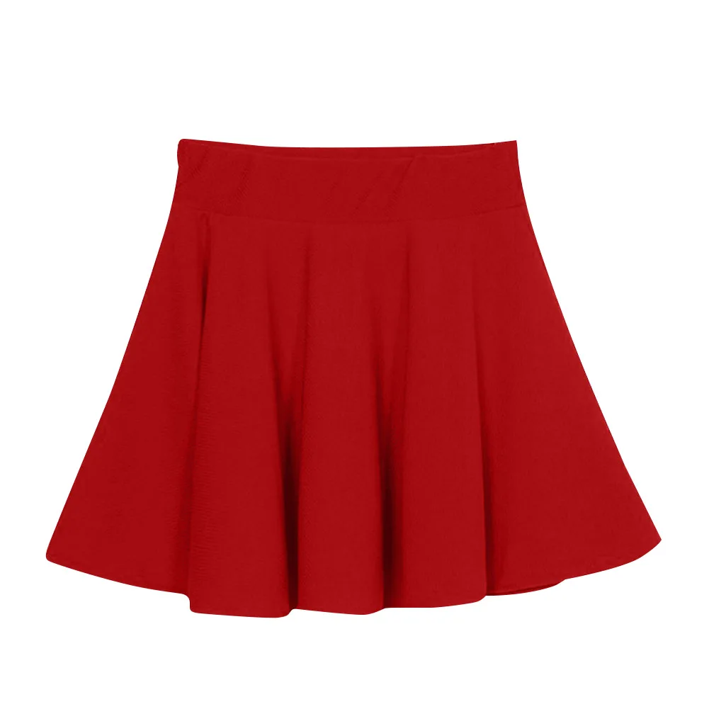 Red Горячая новинка, Женская юбка, Сексуальная Мини Короткая юбка, Осенние юбки, женские тянущиеся юбки с высокой талией, плиссированная юбка-пачка, CGU 88 - Color: Red
