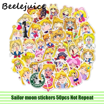 

50pcs Sailor moon paster stickers Cartoon characters anime decals scrapbooking diy decoration phone laptop waterproof decoration