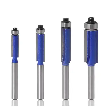 

1/4" Shank Straight Flush Trim Router Bit for Woodworking Cutting Rolling End 95AA
